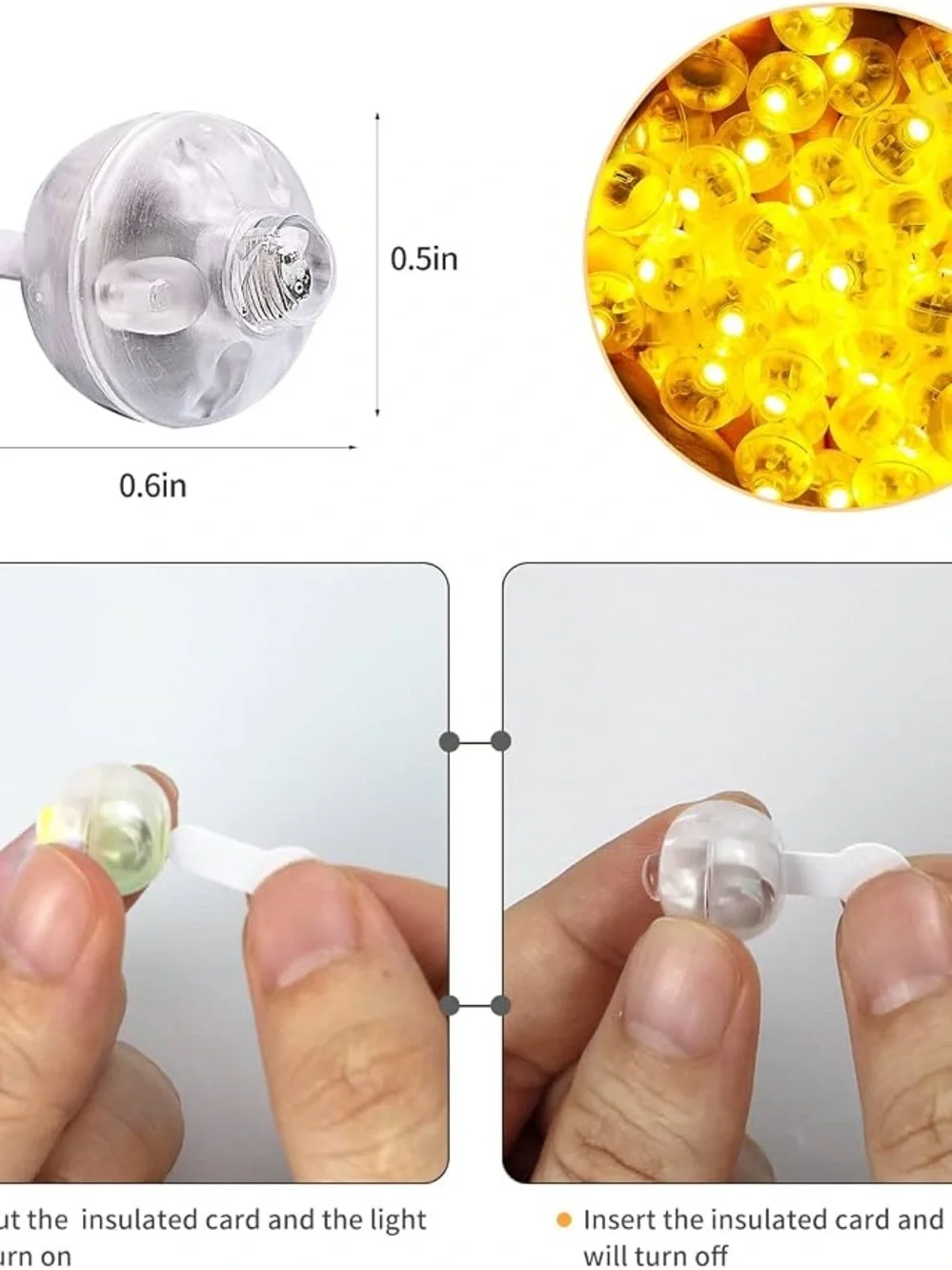 Warm White LED Party Light Bulb Chips - Decorative Home Party Supplies